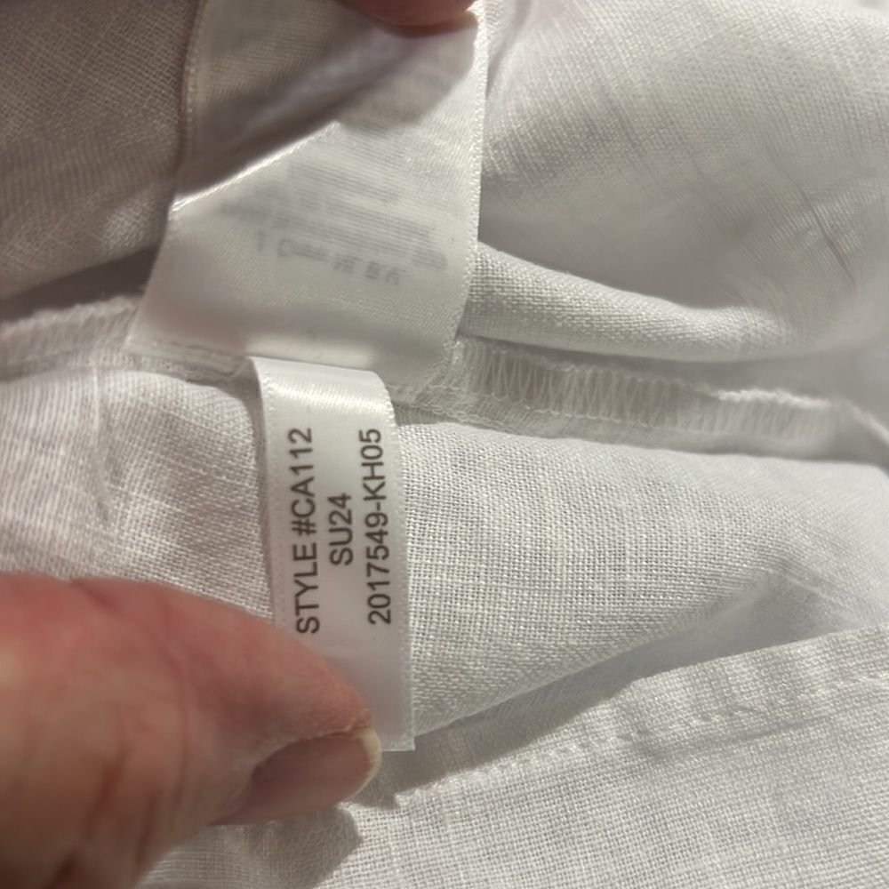 j. crew factory ca112 white Linen-blend ruffleneck top size small nwt - Picture 11 of 11